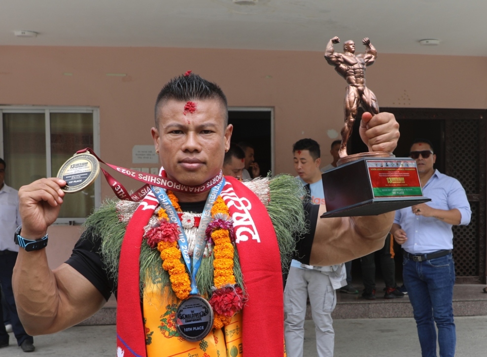 शारीरिक सुगठनका स्वर्णधारी ललितको स्वागत